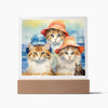 Alt- “Cat in Beach - Acrylic Square Plaque -Precious Perfect Gift for Cat Lover  in Any Occasion”