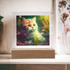 Alt- “Acrylic Square Plaque with Led Lights Wooden Base  Precious Perfect Gift for Cat Lover People you Love friends and family given in Any Occasion”