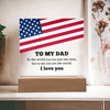 Alt- “Acrylic Square Plaque with American Flag  for Your Amazing Dad Perfect Gift in Any Occasion”