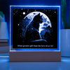 Alt- “ Cat Acrylic Square Plaque with Led Lights Wooden Base  Precious Perfect Gift for Cat Lover People you Love friends and family  in Any Occasion”