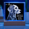 Alt – “Dog Acrylic Square Plague With Led Lights Wooden Base  -Great Gifts in Any Occasion for Dog Lover People ”